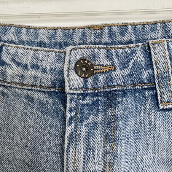 Carmar Mid Rise Straight Leg Distressed Torn Denim Jeans - 26 - Picture 3 of 5